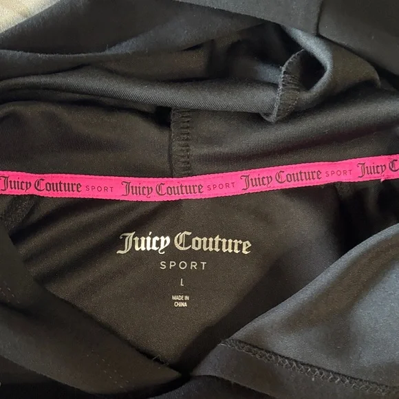 Juicy Couture Sport Black Rhinestone Cropped Hoodie - Picture 2 of 7